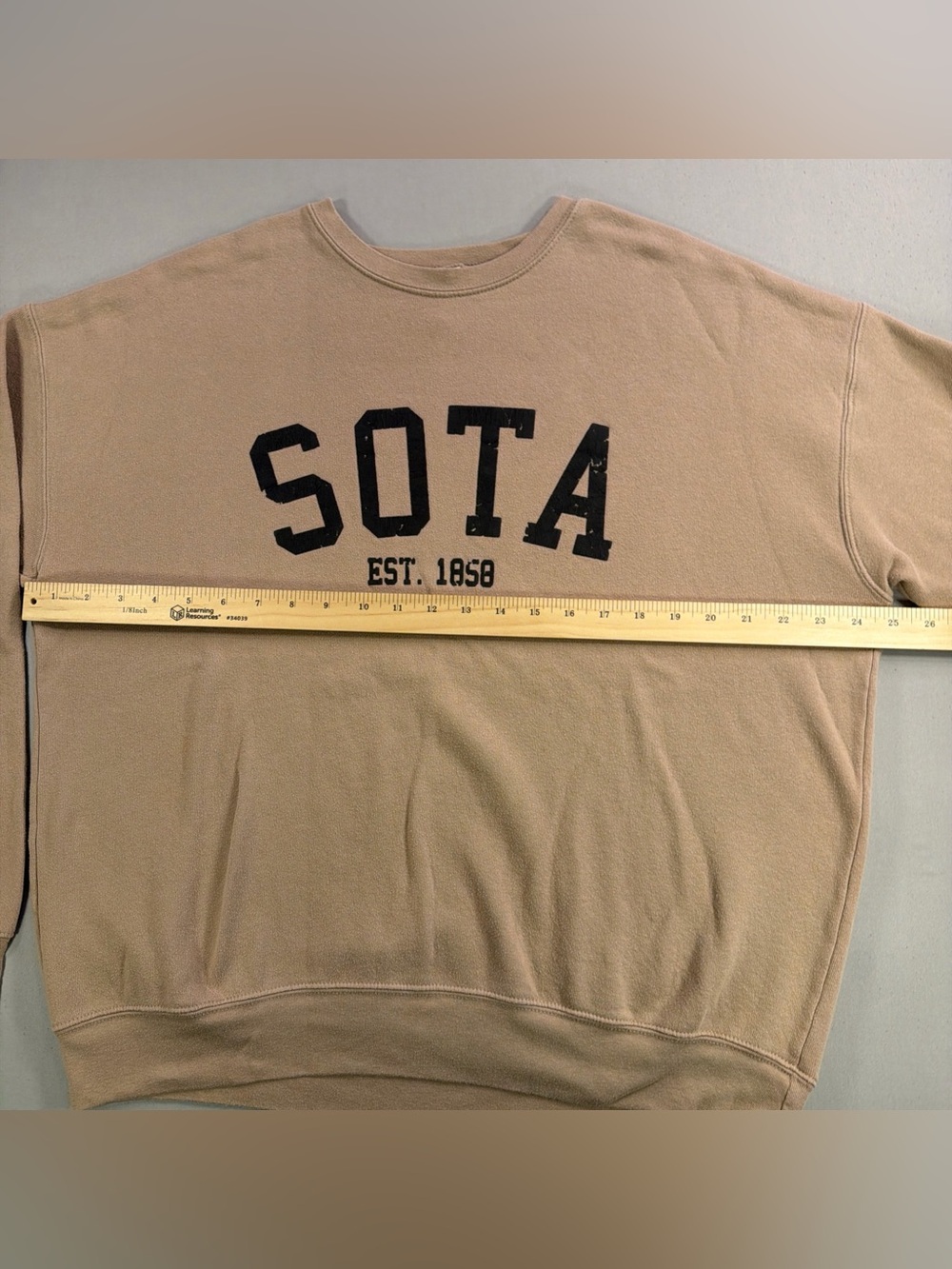 Sota Crewneck Oversized Sweatshirt in Beige - Relaxed Everyday Pullover - Picture 9 of 14